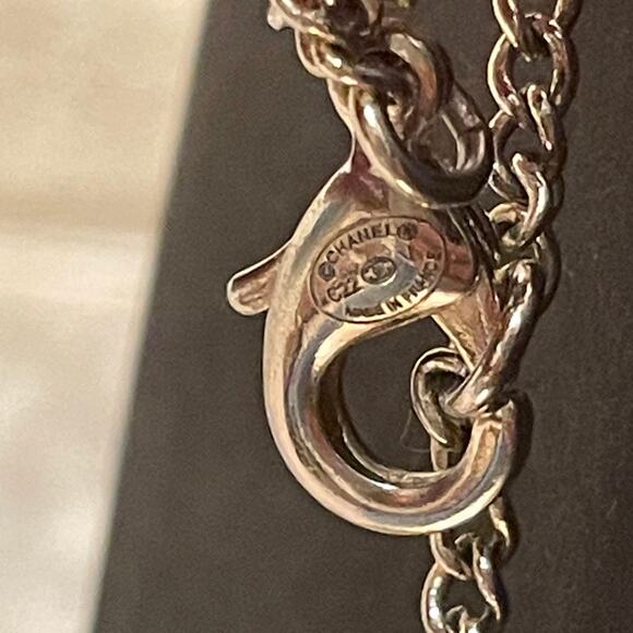 CHANEL Pearl, Strass Crystal CC Pendant Necklace | C22V C22C France Rare Limited - Picture 9 of 15